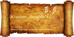 Blocher Jozafát névjegykártya